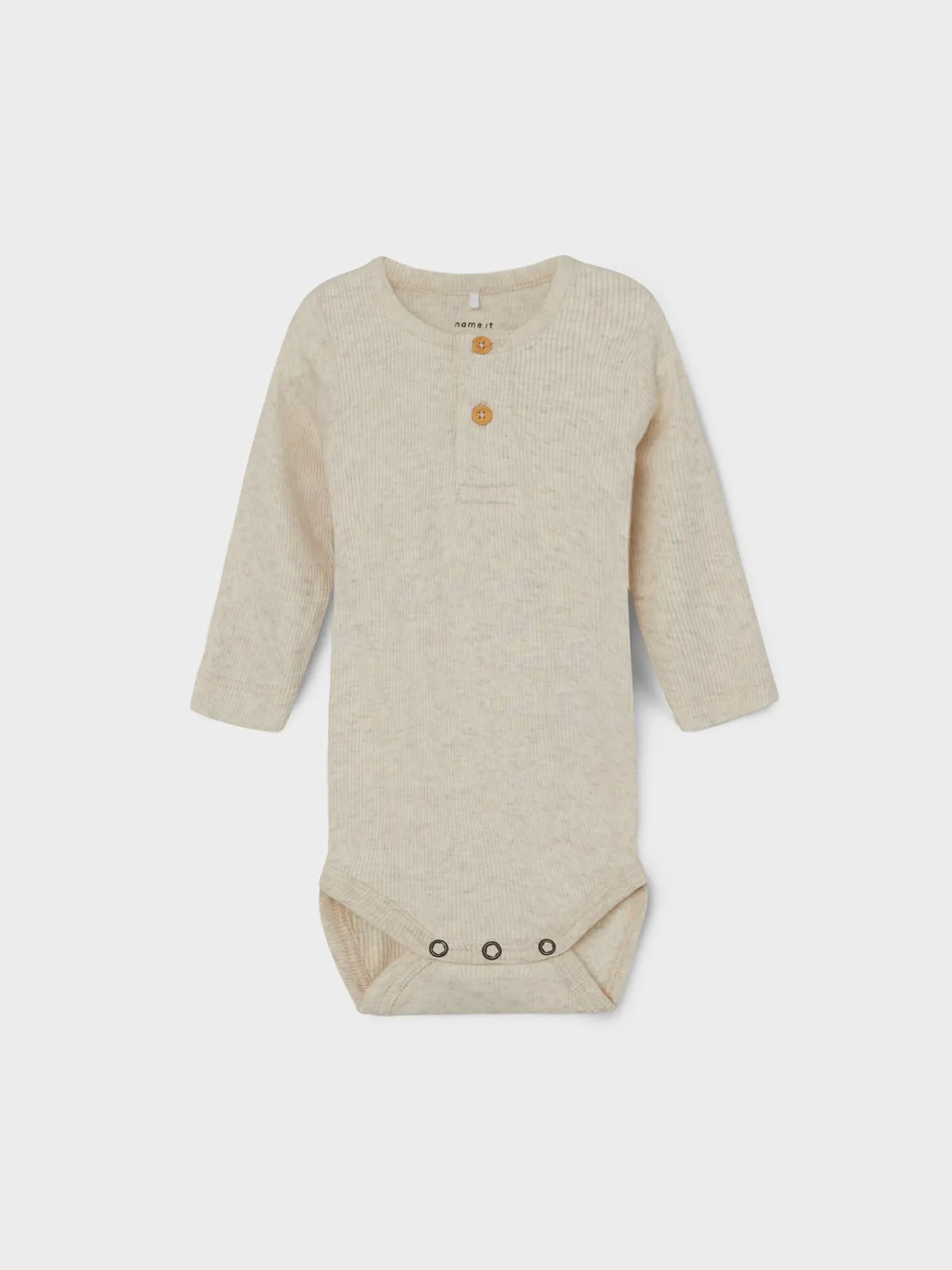 Body Beige Algodón Orgánico con botones de madera - Imagen 2