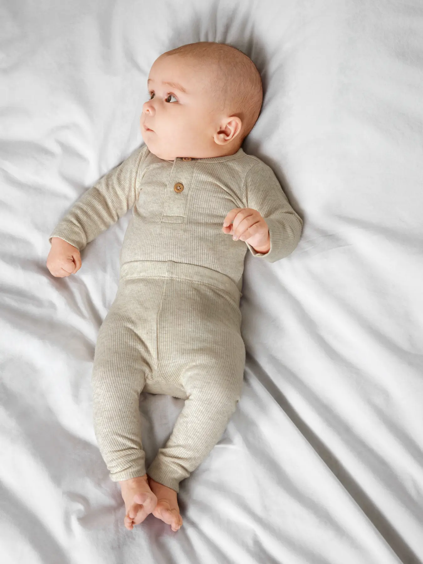 Body Beige Algodón Orgánico con botones de madera - Imagen 5