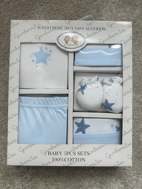 CANASTILLA SET PRIMERA PUESTA RECIEN NACIDO AZUL